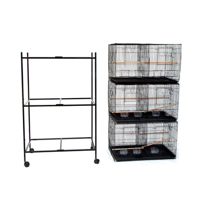 Samland Set of 3 Breeding Bird Cage with Center Dividor with Stand