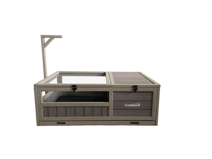 Samland Wooden Tortoise House Cage, Indoor Enclosure House Reptile Habitat Cage Box