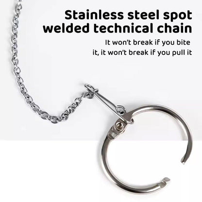 Parrot Neck Collar Stainless Steel Bird Chain Training Adjustable Bird Leash - M-Diameter 1.9cm