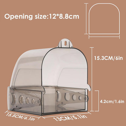 Parrot Bath Box Grey Bird Cage Accessory Bathroom Bird Bathtub for Small Birds