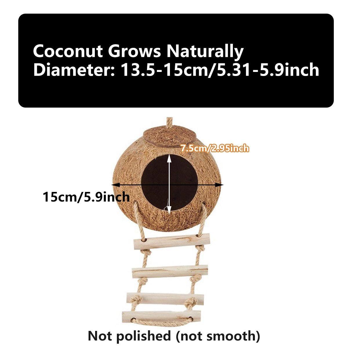 Lanyard Birdhouse Parrot Coconut Nest Bed Hanging Bird Cage for Small Birds - Stairs type
