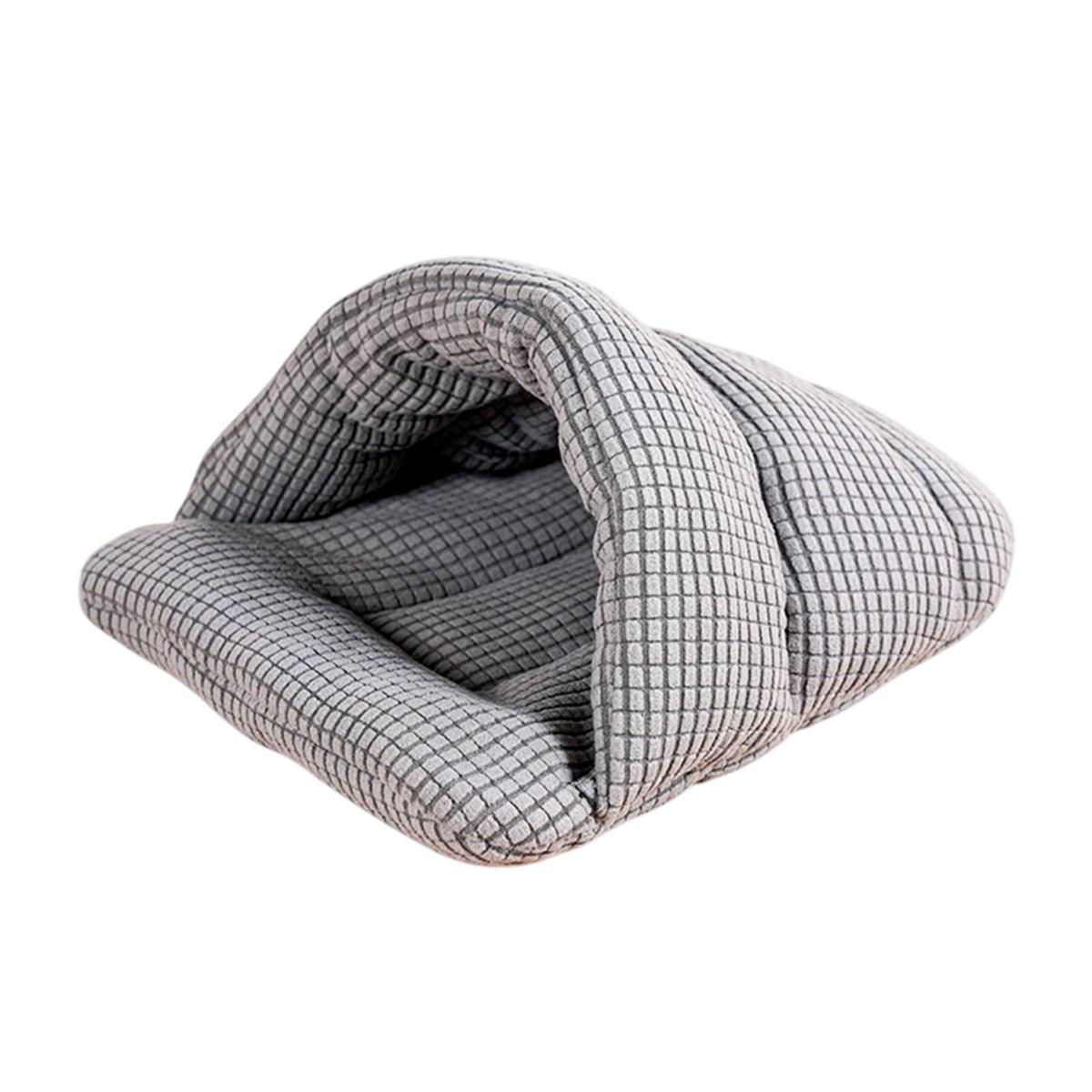 Pet Kennel Sleeping Bag Semi Enclosed Bed for Small Animals Cats and Puppies - Pink